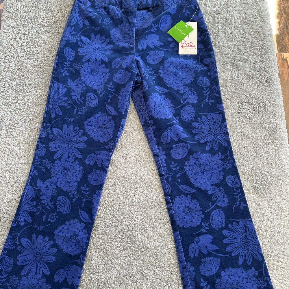 Lilly Pulitzer Navy Floral Trousers